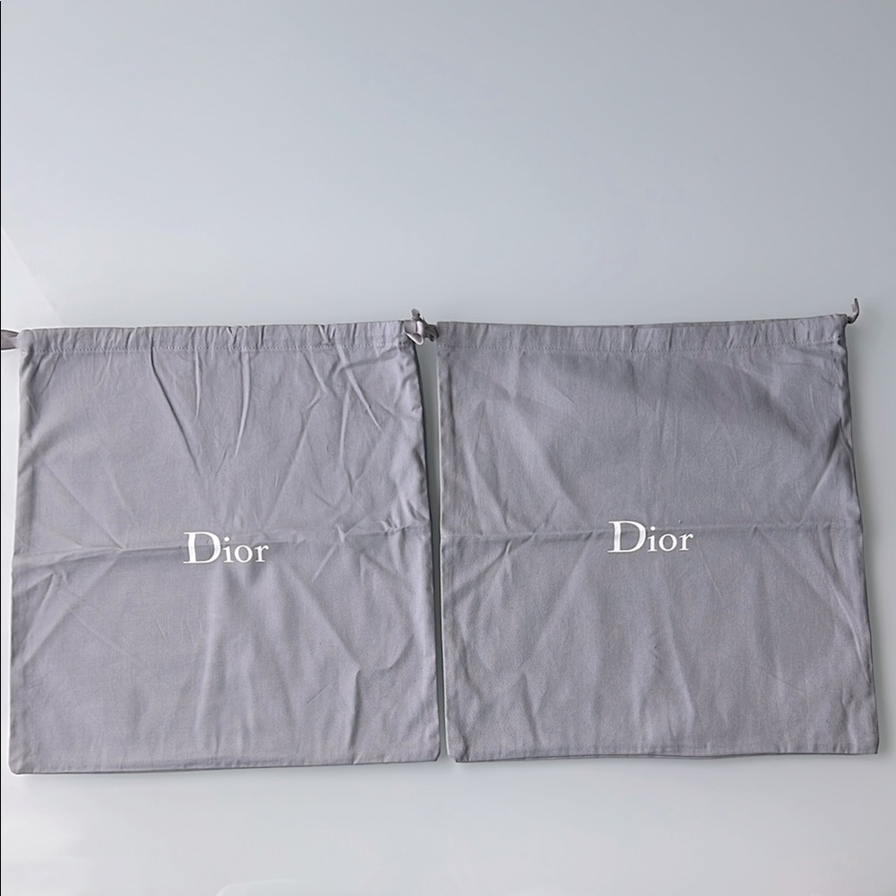 Dior Gray Dust Bags 2pcs 13”x 14”
